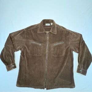 Men's Classic Brown Corduroy Shirt Jacket by RiverWashed Jeans Size XL